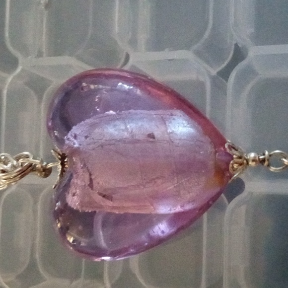 Art Glass Heart Necklace - Picture 2 of 4